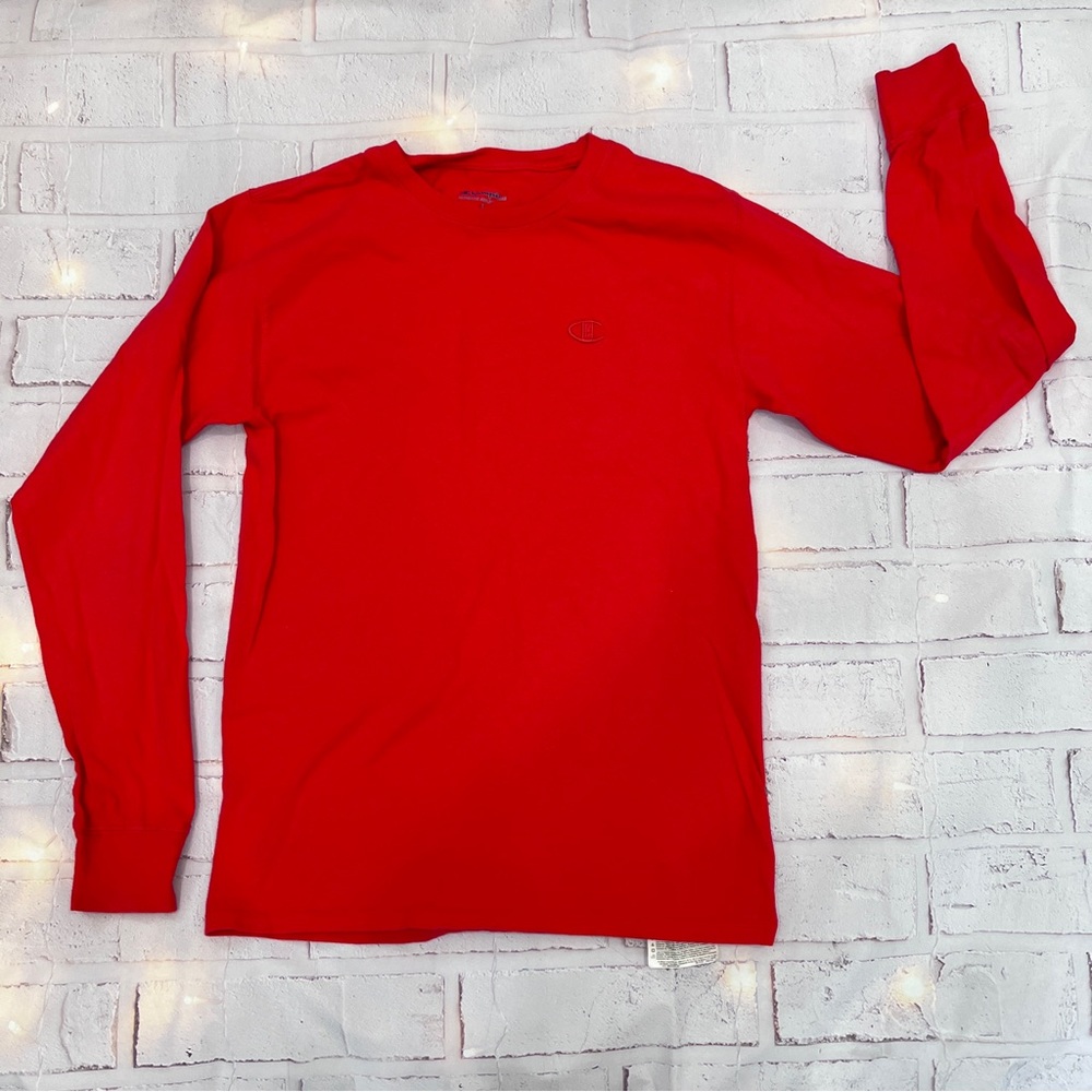 Champion Long Sleeve Tee Size Small Red